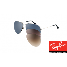 Replica Ray-Bans RB3460 Aviator Flip Out Sunglasses Silver Frame 