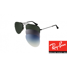 Replica Ray Ban RB3460 aviator flip out black frame Sunglasses