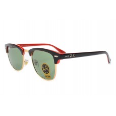 Replica Ray Bans RB3016 classic clubmaster black red frame sale