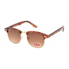 Replica Ray Bans RB3016 classic clubmaster brown red frame brown lens